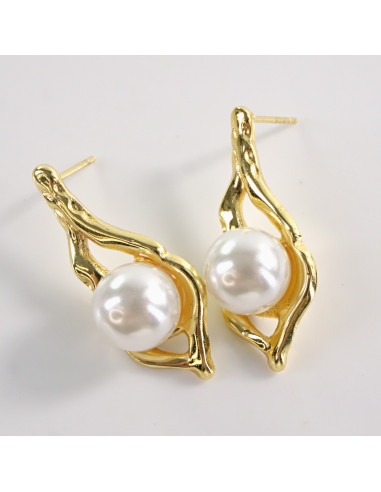 Kolczyki ŁEZKI Z PERŁĄ  LOLITA AKCESORIA STAL...