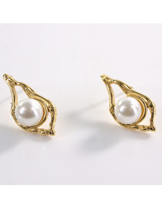 Kolczyki MAŁE ŁEZKI Z PERŁĄ LOLITA AKCESORIA STAL...