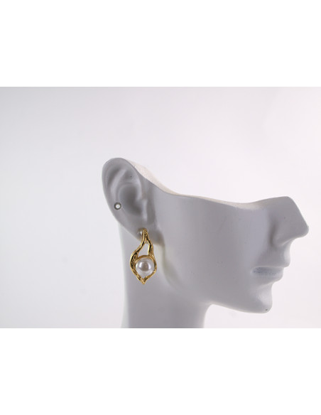 Kolczyki MAŁE ŁEZKI Z PERŁĄ LOLITA AKCESORIA STAL CHIRURGICZNA 1,8 CM