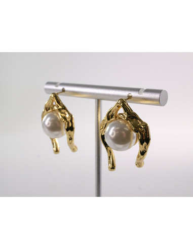 Kolczyki Złote ZAWIJASY Z PERŁĄ  LOLITA...