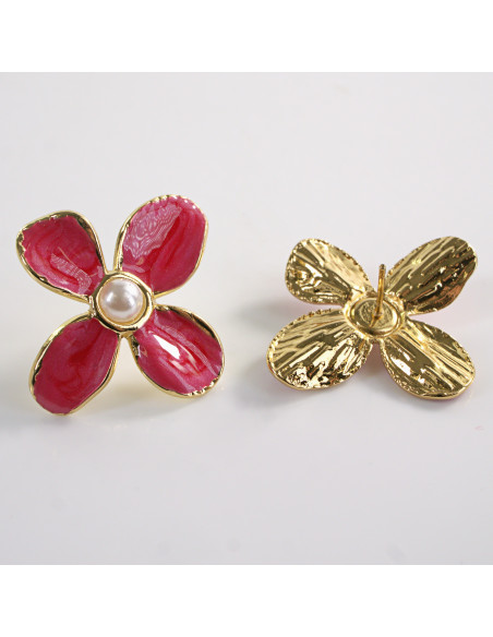 Kolczyki KWIATKI KWIATY CZERWONE LOLITA AKCESORIA STAL CHIRURGICZNA