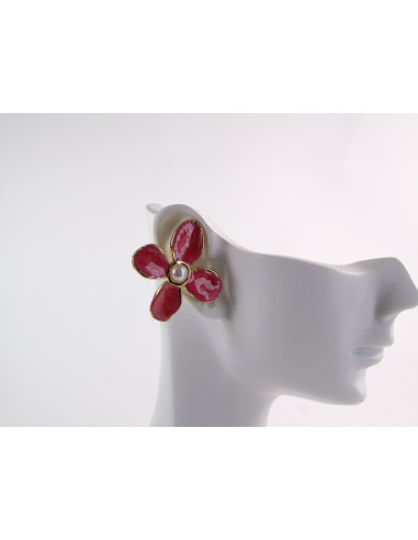 Kolczyki KWIATKI KWIATY CZERWONE LOLITA...