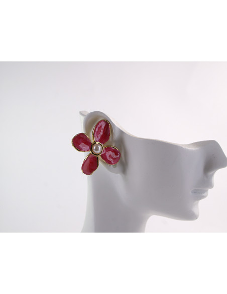 Kolczyki KWIATKI KWIATY CZERWONE LOLITA AKCESORIA STAL CHIRURGICZNA