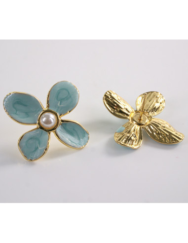 Kolczyki KWIATKI KWIATY TURKUSOWE  LOLITA...