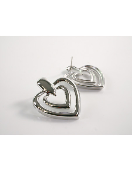Kolczyki SREBRNE SERCA SERDUSZKA  LOLITA AKCESORIA STAL CHIRURGICZNA