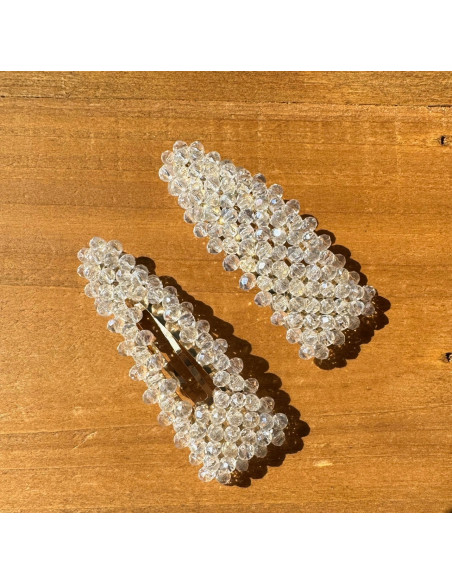 Spinki do włosów ECRU kryształki Lolita Accessories 2 sztuki Wieczorowe