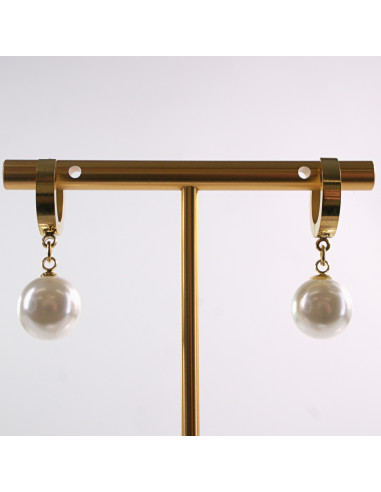 Kolczyki ZŁOTE "KAJDANKI " z perełką  LOLITA...