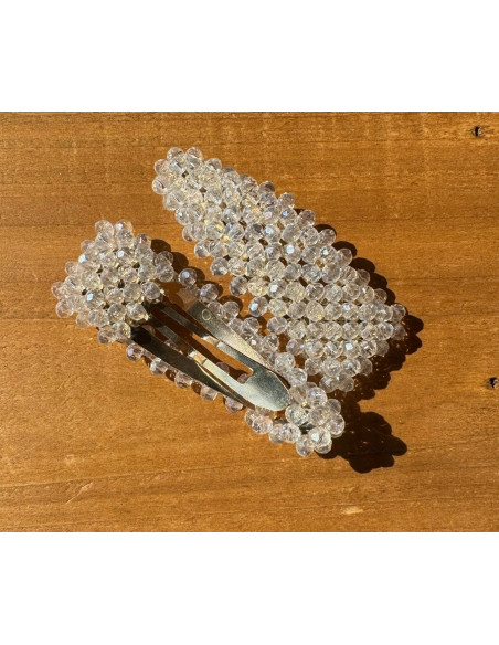 Spinki do włosów ECRU kryształki Lolita Accessories 2 sztuki Wieczorowe