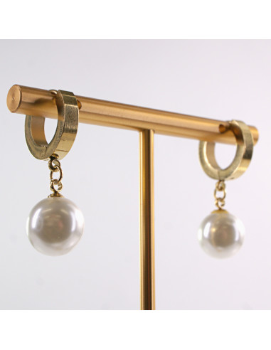 Kolczyki ZŁOTE "KAJDANKI " z perełką  LOLITA...