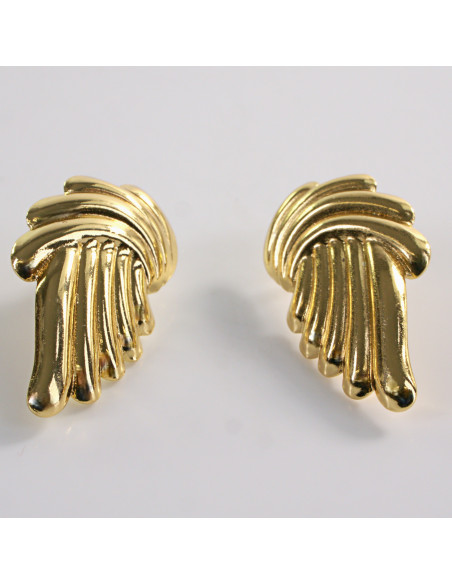 Kolczyki ZŁOTE ASYMETRYCZNE WACHLARZE LOLITA AKCESORIA STAL CHIRURGICZNA