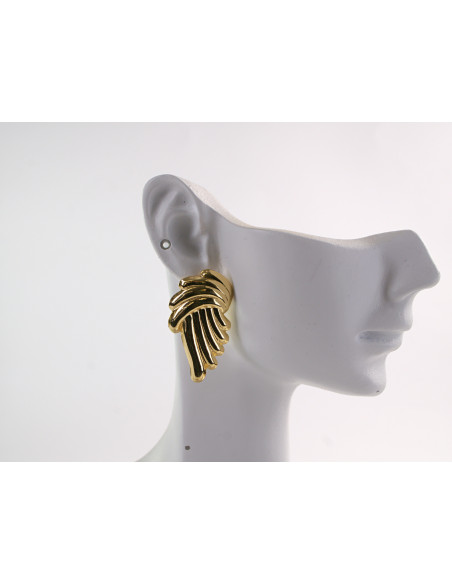 Kolczyki ZŁOTE ASYMETRYCZNE WACHLARZE LOLITA AKCESORIA STAL CHIRURGICZNA