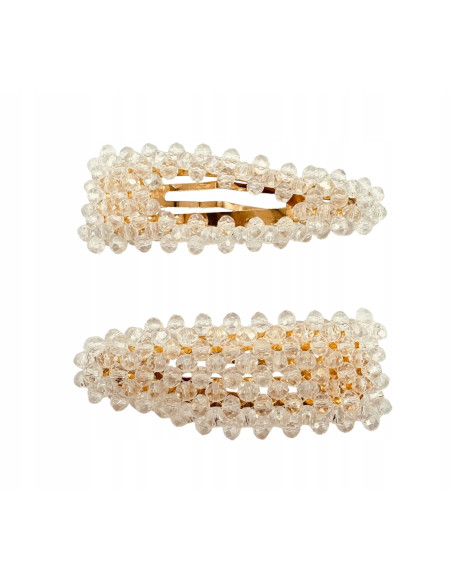 Spinki do włosów ECRU kryształki Lolita Accessories 2 sztuki Wieczorowe