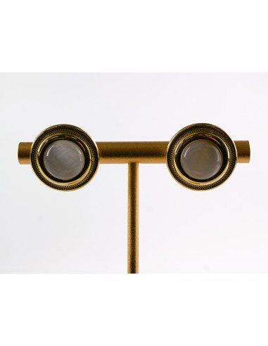 Kolczyki ZŁOTE "GUZIKI" Z KOCIM OKIEM LOLITA...