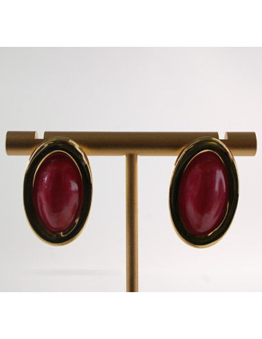 Kolczyki ZŁOTO- CZERWONE ELIPSY  LOLITA...