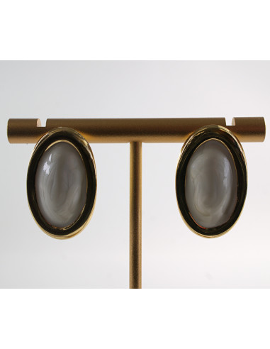 Kolczyki ZŁOTO- BIAŁE ELIPSY  LOLITA AKCESORIA...