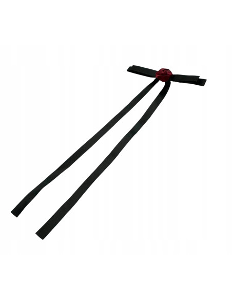 Spinka do włosów CZARNA KOKARDKA DŁUGA Z RÓŻĄ AKCESORIA LOLITA