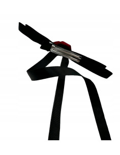 Spinka do włosów CZARNA KOKARDKA DŁUGA Z RÓŻĄ AKCESORIA... 2