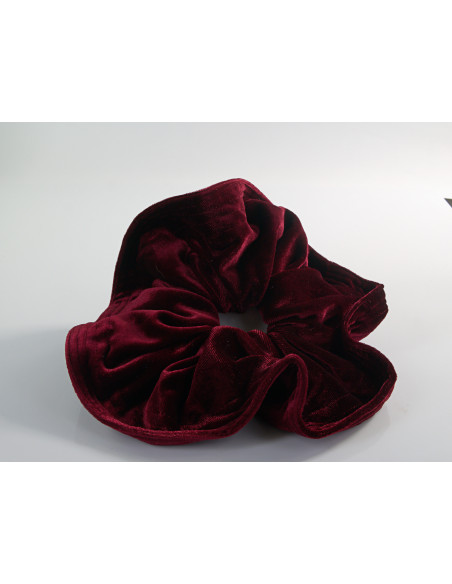 GUMKA DUŻA SCRUNCHIE AKSAMITNA LAMÓWKA MEGA XXXL  BORDOWY  ŚR. 20 CM