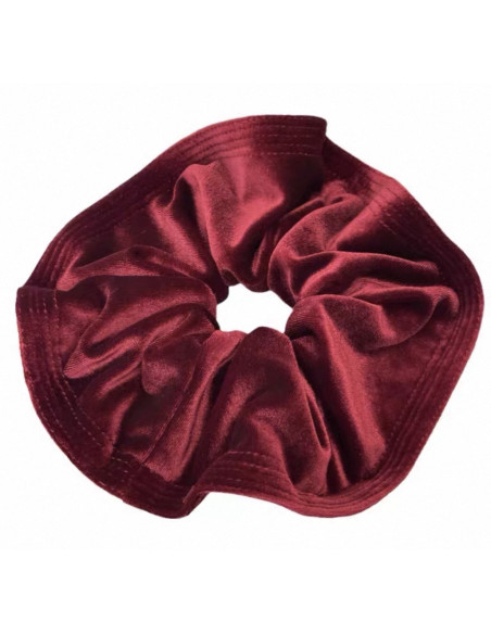 GUMKA DUŻA SCRUNCHIE AKSAMITNA LAMÓWKA MEGA XXXL  BORDOWY  ŚR. 20 CM
