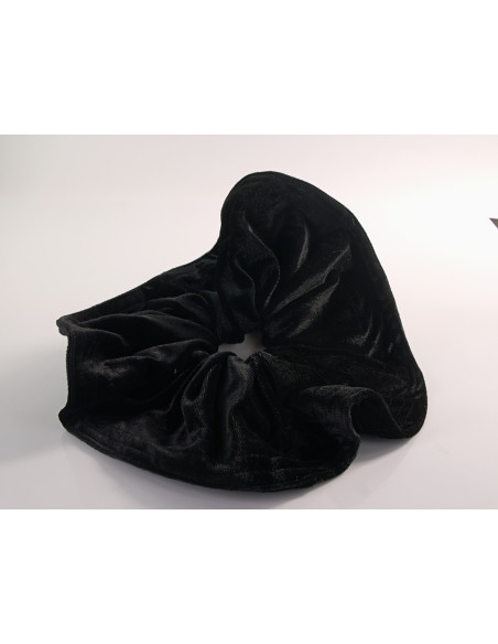 GUMKA DUŻA SCRUNCHIE AKSAMITNA LAMÓWKA MEGA XXXL CZARNY ŚR. 20 CM