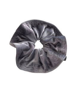 GUMKA DUŻA SCRUNCHIE AKSAMITNA LAMÓWKA MEGA XXXL STALOWY... 2