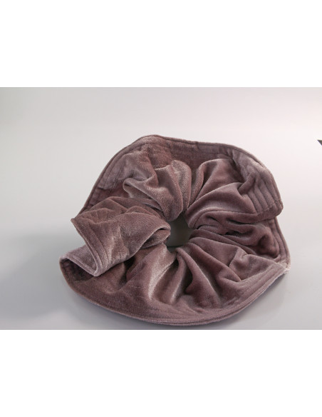 GUMKA DUŻA SCRUNCHIE AKSAMITNA LAMÓWKA MEGA XXXL BRUDNY RÓŻ  ŚR. 20 CM