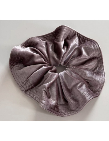 GUMKA DUŻA SCRUNCHIE AKSAMITNA LAMÓWKA MEGA XXXL BRUDNY RÓŻ  ŚR. 20 CM