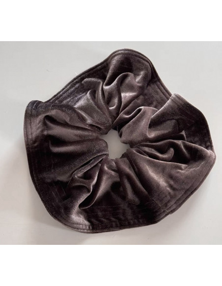 GUMKA DUŻA SCRUNCHIE AKSAMITNA LAMÓWKA MEGA XXXL BAKŁAŻANOWY ŚR. 20 CM