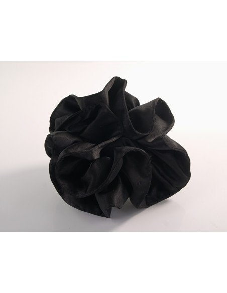 GUMKA DUŻA SCRUNCHIE CZARNA MARSZCZONA  PODWÓJNA XXL  ŚR. 14 CM
