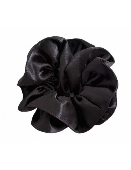 GUMKA DUŻA SCRUNCHIE CZARNA MARSZCZONA  PODWÓJNA XXL  ŚR. 14 CM
