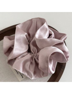 GUMKA DUŻA SCRUNCHIE  MARSZCZONA  PODWÓJNA XXL PUDROWY... 2
