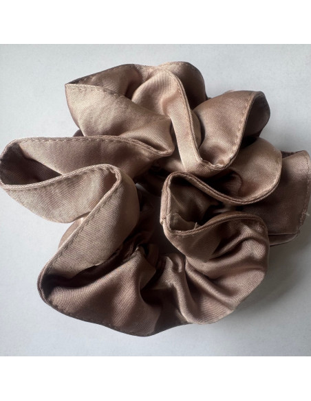 GUMKA DUŻA SCRUNCHIE MARSZCZONA  PODWÓJNA XXL  ŚR. 14 CM BEŻOWY