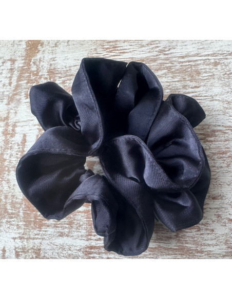 GUMKA DUŻA SCRUNCHIE MARSZCZONA  PODWÓJNA XXL  ŚR. 14 CM GRANATOWY