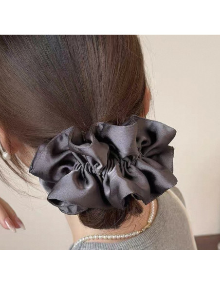 GUMKA DUŻA SCRUNCHIE MARSZCZONA  PODWÓJNA XXL  ŚR. 14 CM GRANATOWY