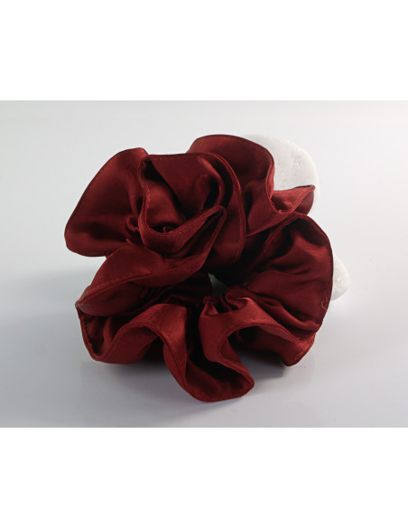 GUMKA DUŻA SCRUNCHIE MARSZCZONA  PODWÓJNA XXL  ŚR. 14 CM BORDOWY