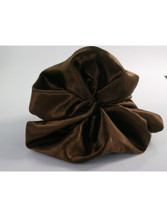 GUMKA DUŻA SCRUNCHIE SATYNOWA  XXXL SATYNA ŚR. 22 CM BRĄZOWY
