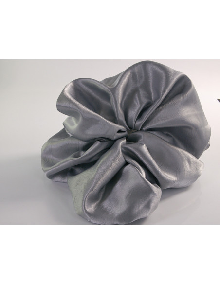 GUMKA DUŻA SCRUNCHIE SATYNOWA  XXXL SATYNA ŚR. 22 CM NIEBIESKI