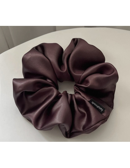GUMKA DUŻA SCRUNCHIE MEGA XXXL  ŚR. 18 CM BORDO OBERŻYNA  WIECZOROWA