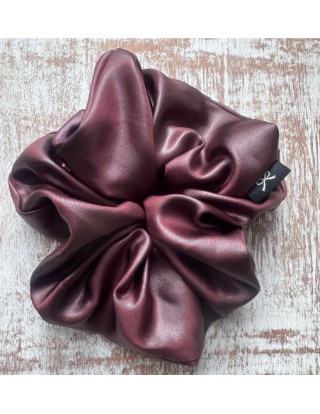 GUMKA DUŻA SCRUNCHIE MEGA XXXL  ŚR. 18 CM BORDO OBERŻYNA  WIECZOROWA