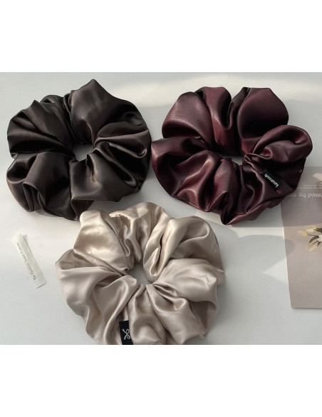 GUMKA DUŻA SCRUNCHIE MEGA XXXL  ŚR. 18 CM JASNY BEŻ WIECZOROWA