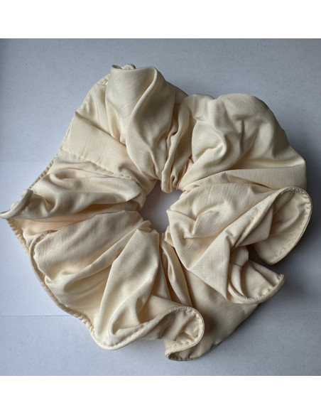 GUMKA DUŻA SCRUNCHIE DELIKATNA TAFTA  XXXL  ŚR. 18 CM KREMOWY