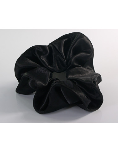GUMKA DUŻA SCRUNCHIE  XL SATYNA ŚR. 14 CM CZARNY