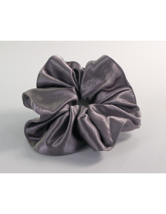 GUMKA DUŻA SCRUNCHIE XL SATYNA ŚR. 14 CM SZARY STALOWY