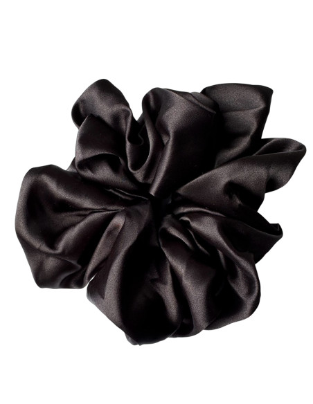 GUMKA DUŻA SCRUNCHIE  DELIKATNA SATYNA ŚR. 16 CM CZARNY