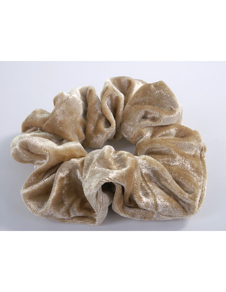 GUMKA DUŻA SCRUNCHIE MEGA XXL AKSAMITNA ŚR. 14 CM JASNY BEŻOWY