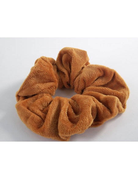 GUMKA DUŻA SCRUNCHIE MEGA XXL AKSAMITNA ŚR. 14 CM CYNAMONOWY BRĄŻ