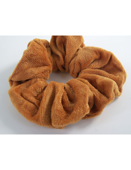 GUMKA DUŻA SCRUNCHIE MEGA XXL AKSAMITNA ŚR. 14 CM CYNAMONOWY BRĄŻ