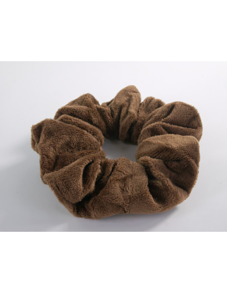 GUMKA DUŻA SCRUNCHIE MEGA XXL AKSAMITNA ŚR. 14 CM CZEKOLADOWY BRĄZ