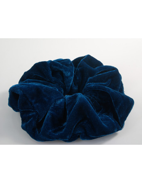 GUMKA DUŻA SCRUNCHIE MEGA XXL AKSAMITNA ŚR. 14 CM NIEBIESKI PRUSKI