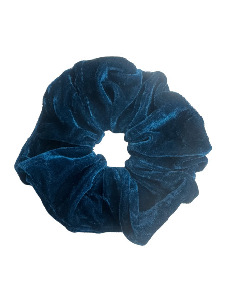 GUMKA DUŻA SCRUNCHIE MEGA XXL AKSAMITNA ŚR. 14 CM NIEBIESKI PRUSKI